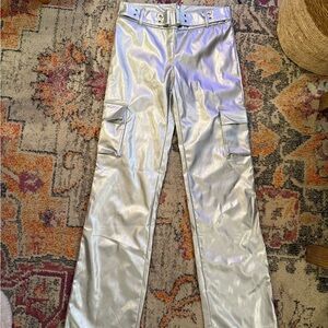 Stylish Silver Straight Leg Pants